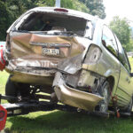 Chrysler with rear end crumpled